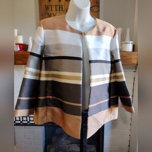 Lafayette 148 striped silk blend jacket